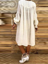 Load image into Gallery viewer, Fashionable Solid Color Puffy Sleeve Dress