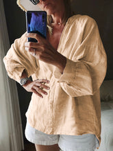 Load image into Gallery viewer, Solid Color Long Sleeve Casual V-Neck Top