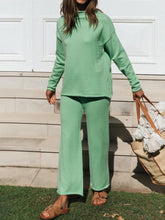 Load image into Gallery viewer, Simple Casual Loose Long Sleeve Top Pants Knitted Suit