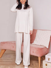 Load image into Gallery viewer, High Neck Slit Sweater Loose Trousers Set for Women