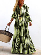 Load image into Gallery viewer, Loose Long Sleeve Zigzag Casual Dress for Summer Autumn
