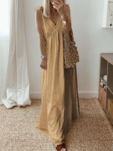 Load image into Gallery viewer, Casual Loose Solid Color Sleeveless V-neck Dress