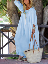 Load image into Gallery viewer, Elegant Simple Loose Long Sleeve Maxi Dress