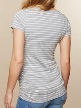 Load image into Gallery viewer, Casual V-neck Stripe Printed Maternity Top