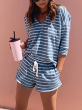 Load image into Gallery viewer, Casual Star Print Top and Drawstring Wide-leg Slacks Suit