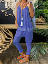 Load image into Gallery viewer, Simple Casual Loose Comfortable Soft Lace Sling Top Pants Set