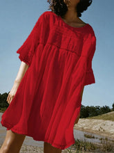 Load image into Gallery viewer, Half Sleeve Solid Round Neck Casual Dress