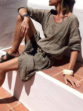 Load image into Gallery viewer, Solid Color Casual Short Sleeve Dress