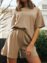Load image into Gallery viewer, Casual Solid Color Short Sleeve Round Neck Two-piece Suit