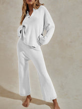 Load image into Gallery viewer, Simple Casual Loose V Neck Top Pants Knit Suit