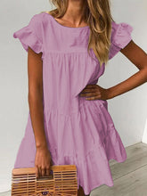 Load image into Gallery viewer, Fashion Casual Solid Color Short Sleeve Dress