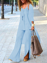 Load image into Gallery viewer, Casual Loose Suspenders Blouse Pants Coat Three-piece set