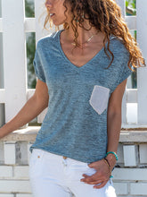 Load image into Gallery viewer, Casual V-Neck Short Sleeve Blouses Loose T-Shirts