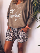 Load image into Gallery viewer, Casual Loose Top Leopard Print Shorts Set