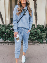 Load image into Gallery viewer, Casual Loose Hooded Top Two-piece Suit