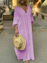 Load image into Gallery viewer, Casual Fashion Pure V-neck Dress