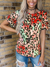 Load image into Gallery viewer, Fashion Casual Leopard Print Round Neck T-shirt