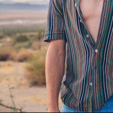 Load image into Gallery viewer, Men Retro Striped Printed Short Sleeves Shirt
