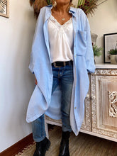 Load image into Gallery viewer, Solid Color Long Shirt Cardigan Blouses