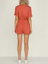 Load image into Gallery viewer, Lace-up Short Casual Jumpsuit