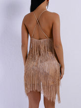 Load image into Gallery viewer, Fringe Cross Strap Evening Dress