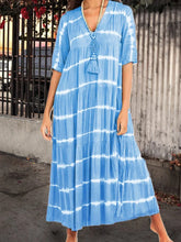 Load image into Gallery viewer, V Neck Women Printed Geometric Maxi Dresses