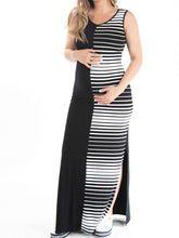 Load image into Gallery viewer, Casual Striped Stitching Sleeveless Maternity Dress