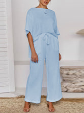Load image into Gallery viewer, Daily Simple Casual Loose Short Sleeve Top Pants Suit