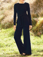 Load image into Gallery viewer, Paneled Crew Neck Long Sleeve Plain Suits