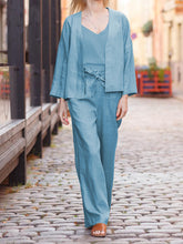 Load image into Gallery viewer, Casual Camisole Long-sleeved Top and Trousers Three-piece Suit