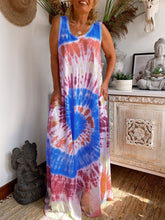 Load image into Gallery viewer, Bohemian Loose Casual Tie Dye Dress