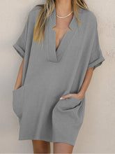 Load image into Gallery viewer, Simple Casual Loose V-Neck Dress
