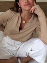 Load image into Gallery viewer, Slim Long Sleeve Solid Color V-neck Tops Blouses