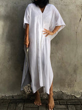 Load image into Gallery viewer, Solid Color V-Neck Dress