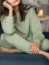 Load image into Gallery viewer, Pure Color Tracksuit Pajamas Tops Sweatshirt Trousers Two-Piece