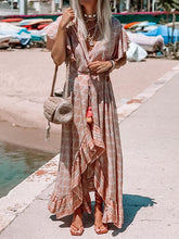 Load image into Gallery viewer, V-neck Ruffled Printed Maxi Dresses