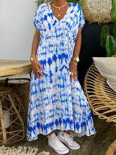 Load image into Gallery viewer, Retro Casual Loose V Neck Tie Dye Dress