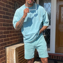 Load image into Gallery viewer, Men'S Solid Color Fashion Casual Short Sleeve Suit