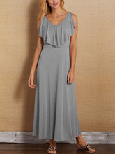 Load image into Gallery viewer, Elegant And Simple V Neck Maxi Dress