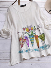 Load image into Gallery viewer, Round Neck Pastoral Shirts & Tops