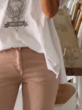 Load image into Gallery viewer, V-neck Print Loose Hem Top