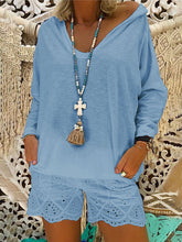 Load image into Gallery viewer, V-Neck Hooded Casual Long Sleeve Suit