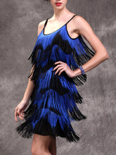 Load image into Gallery viewer, Round Neck Suspender Tassel Dress