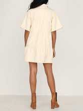 Load image into Gallery viewer, High Waist Button Workwear Casual Dress with Pockets