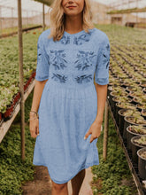 Load image into Gallery viewer, Casual Round Neck Printed Dress