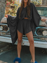 Load image into Gallery viewer, Casual Loose Solid Color Round Neck Collar Two-piece Suit