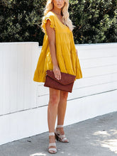 Load image into Gallery viewer, Romantic Casual Loose V Neck Short Sleeve Mini Dress