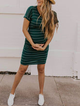 Load image into Gallery viewer, Striped Maternity Dress