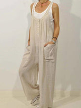 Load image into Gallery viewer, Solid Loose Wide Leg Pocket Jumpsuit