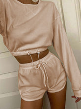 Load image into Gallery viewer, Round Neck Solid Color Loose Suit